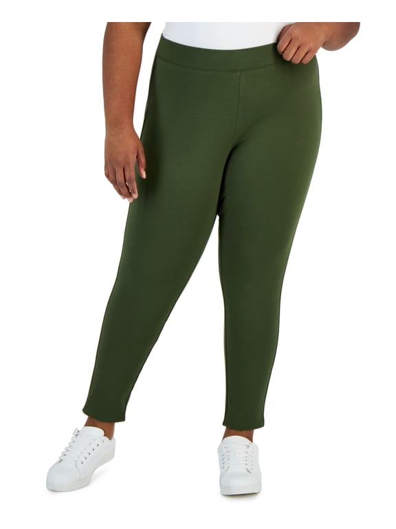Plus Size Skinny Pull-On Ponte Pants Costa Green 28W