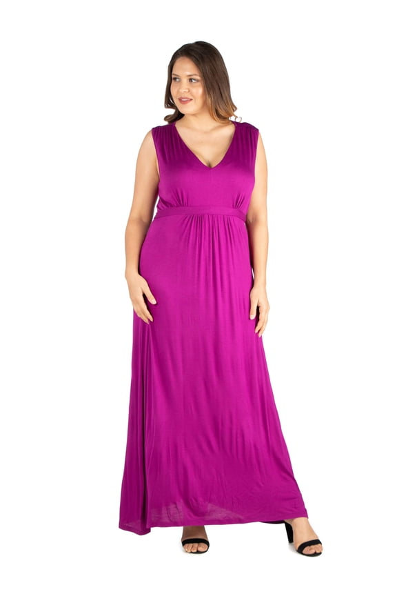 Plus Size Sleeveless Empire Waist Maxi Dress