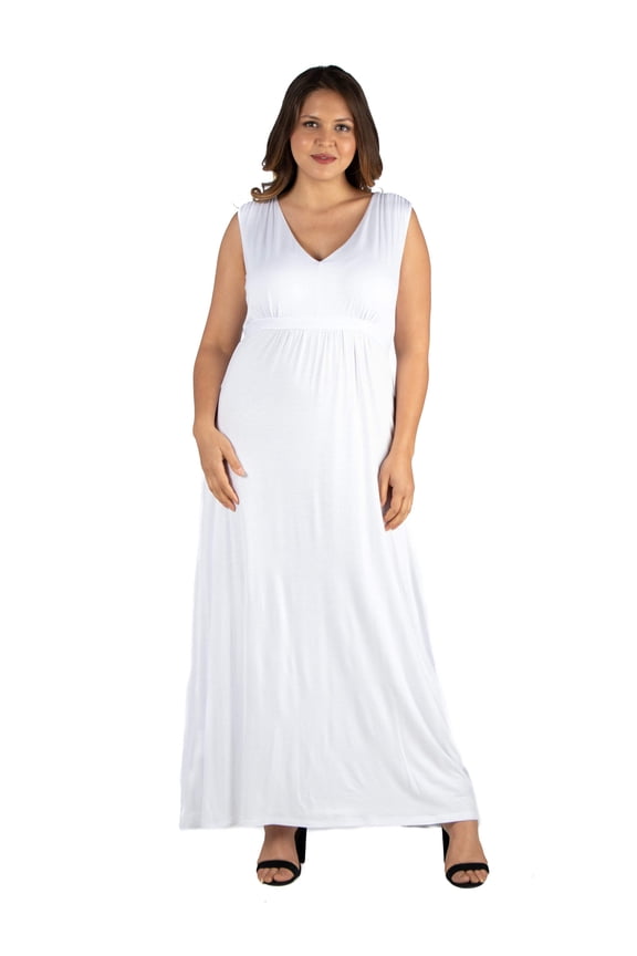 Plus Size Sleeveless Empire Waist Maxi Dress