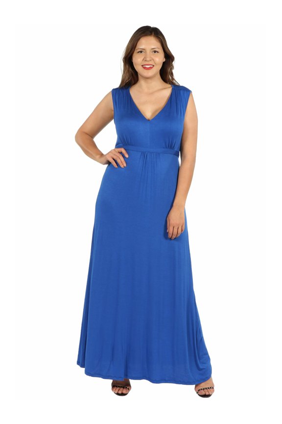 Plus Size Sleeveless Empire Waist Maxi Dress