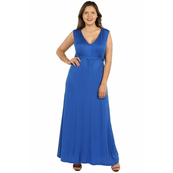 Plus Size Sleeveless Empire Waist Maxi Dress