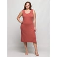 thumbnail image 1 of Plus Size Sleeveless Side Slit Fitted Midi Dress, 1 of 8