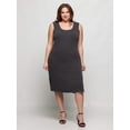 thumbnail image 1 of Plus Size Sleeveless Side Slit Fitted Midi Dress, 1 of 8