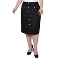 thumbnail image 1 of Plus Size Slim Tweed Double Knit Skirt with Pockets, 1 of 3