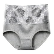 Plus Size Slimmer Abdomen Shorts Soft Briefs Cotton High Fit Female Underpants High Waist Incontinence Panties Knickers High Waist Leak Proof Panties GREY XXL