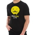 thumbnail image 1 of Plus Size Smile Today Happy Face Graphic Design Short Sleeve Cotton Jersey T-Shirt - Black XL, 1 of 4