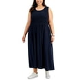 thumbnail image 1 of Plus Size Smocked Maxi Dress Sky Captain 2X, 1 of 1