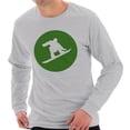thumbnail image 1 of Plus Size Snowboarding Icon Graphic Design Unisex Ring Spun Cotton Premium Long Sleeve T-shirt - Heather Grey 2XL, 1 of 4