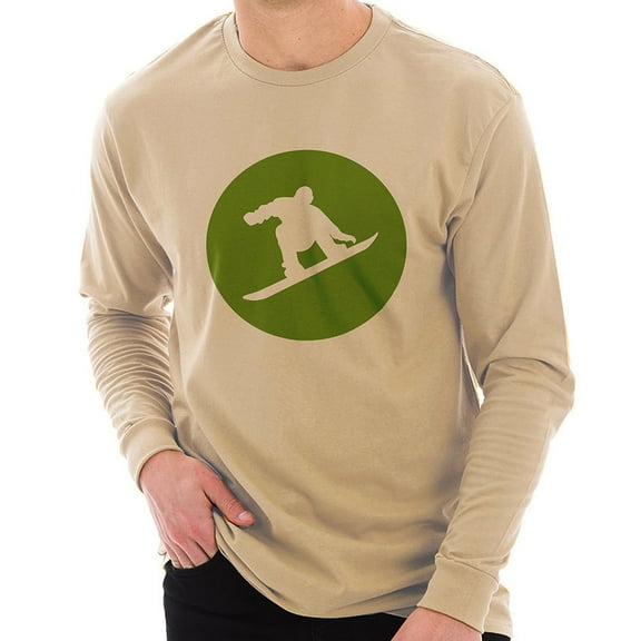 Plus Size Snowboarding Icon Graphic Design Unisex Ring Spun Cotton Premium Long Sleeve T-shirt - Mushroom 2XL