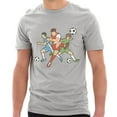 thumbnail image 1 of Plus Size Soccer Action Graphic Design Deluxe Jersey T-Shirt - Heather Grey 2XL, 1 of 4