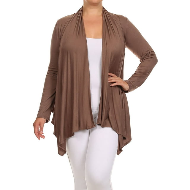 Plus Size Soft Basic Sweater Cardigan for Women