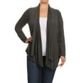thumbnail image 1 of Women's Solid Plus Size Open Front Long Sleeve Lightweight Soft Basic Sweater Cardigan, 1 of 4
