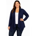 thumbnail image 1 of Women's Solid Plus Size Open Front Long Sleeve Lightweight Soft Basic Sweater Cardigan, 1 of 5