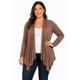 thumbnail image 1 of Women's Solid Plus Size Open Front Long Sleeve Lightweight Soft Basic Sweater Cardigan, 1 of 5