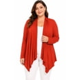 thumbnail image 1 of Women's Solid Plus Size Open Front Long Sleeve Lightweight Soft Basic Sweater Cardigan, 1 of 5