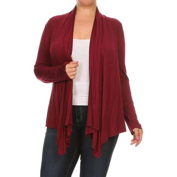 Plus Size Soft Basic Sweater Cardigan for Women