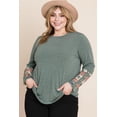thumbnail image 1 of Plus Size Solid Casual Long Sleeves Top 2XL, 1 of 4