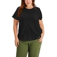 thumbnail image 1 of Plus Size Solid Classic T-Shirt Deep Black 0X, 1 of 1