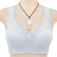 thumbnail image 1 of Plus Size Solid Color Bras for Women No Underwire Comfortable Full Coverage Front Closure Bralettes Wirefree Everyday Bras No Padded Wireless Seamless Bras Back Smoothing Wide Shoulder Strap, 1 of 5