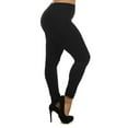 thumbnail image 1 of Plus Size Solid Color Seamless Fleece Lined Legging, Black, 1 of 2
