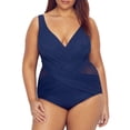 thumbnail image 1 of Plus Size Solid Crossover One-Piece Swimsuit, 1 of 2