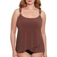thumbnail image 1 of Plus Size Solid Razzle Dazzle Underwire Tankini Top Swimsuit, 1 of 6
