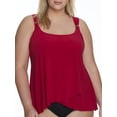 thumbnail image 1 of Plus Size Solid Razzle Dazzle Underwire Tankini Top Swimsuit, 1 of 2