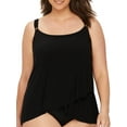 thumbnail image 1 of Plus Size Solid Razzle Dazzle Underwire Tankini Top Swimsuit, 1 of 2