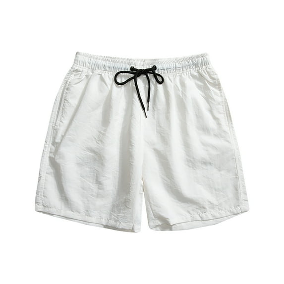 Plus Size Solid Sports Shorts Men's Big and Tall Casual Lounge Shorts Resort Outing Holiday Beach Shorts for Summer