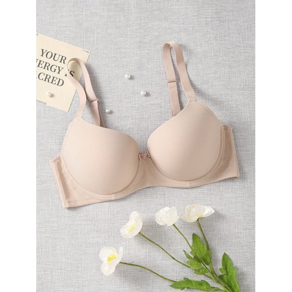 Plus Size Solid Underwire High Support Underwire Simple Bra