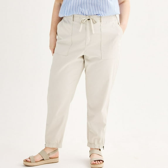 Plus Size Sonoma Goods For Life® Core Utility Jogger Pants Color: Sand Trap Size: 4X