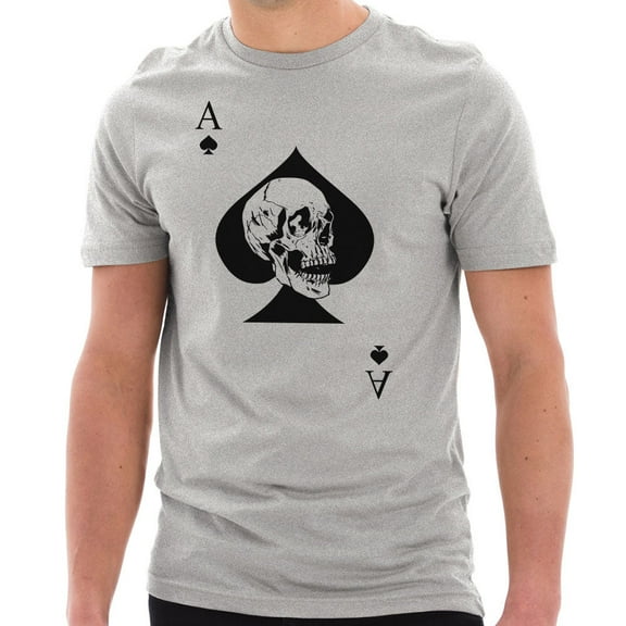 Plus Size Special Forces Ace Death Card Graphic Short Sleeve Cotton Jersey T-Shirt - Heather Grey XL