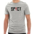 thumbnail image 1 of Plus Size Spicy Word Graphic Design Unisex Short Sleeve Cotton Jersey T-Shirt - Heather Grey XL, 1 of 4