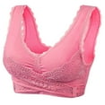 thumbnail image 1 of Plus Size Sports Bra Women Lightly Lined Bra Feature V-Neck Molded Bra Style W-1053 Pinks M, 1 of 5
