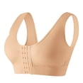 thumbnail image 1 of Plus Size Sports Bra for Women Breathable Supportive Push up Padded Wireless Front Closure Post-Surgery Bras (M, Khaki), 1 of 5