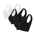 thumbnail image 1 of Plus Size Sports Bras S-5X 3 Pack for Women Casual Stretchy Pullover No Underwire Push-Up Underwear Ladies Breathable Multipack Bralettes Clearance, 1 of 4