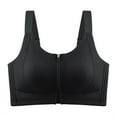 thumbnail image 1 of Plus Size Sports Bras for Women Adjustable Strap Full Coverage Bra Zip Front Lift Padded Yoga Gym Running Underwear (M, Black), 1 of 3