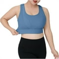 thumbnail image 1 of Plus Size Sports Bras for Women Large Bust Cutout Racerback Adjustable Gather Push Up Bra Wireless Workout Bralette, Blue, XXXXXL, 1 of 7