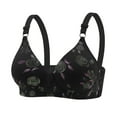 thumbnail image 1 of Plus Size Sports Bras for Women No Underwire Bra Feature V-Neck T-Shirt Bra Style W-240 Hook and Eye Closure Backless Bras Black XXL, 1 of 2