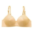 thumbnail image 1 of Plus Size Sports Bras for Women Seamless Bra Feature V-Neck Nursing Bra Style W-1312 Hook and Eye Closure Sleeping Bra Beige 36, 1 of 4