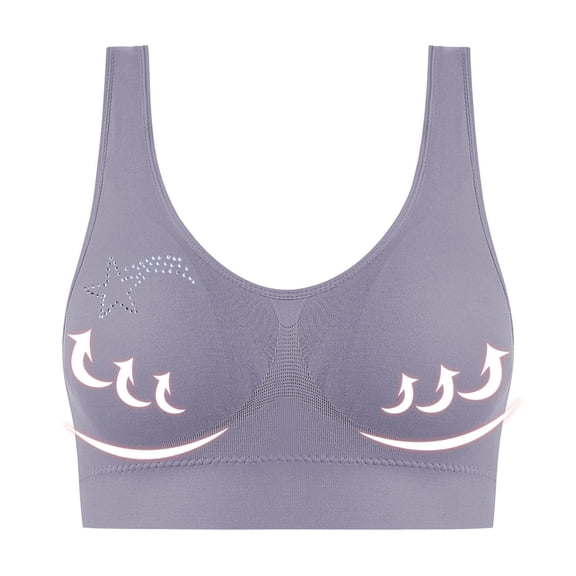 Plus Size Sports Bras for Women Seamless Breathable Wirefree Gathering Bra Womens Underwear Comfortable for Yoga Workout Everyday Bras
