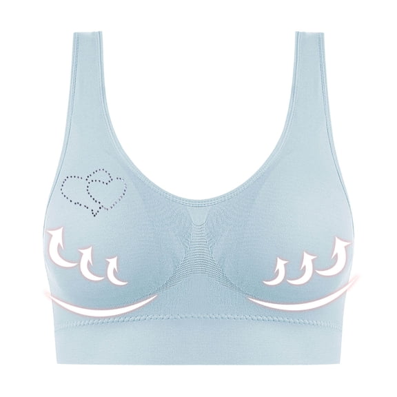Plus Size Sports Bras for Women Seamless Breathable Wirefree Gathering Bra Womens Underwear Comfortable for Yoga Workout Everyday Bras