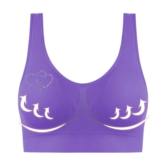 Plus Size Sports Bras for Women Seamless Breathable Wirefree Gathering Bra Womens Underwear Comfortable for Yoga Workout Everyday Bras