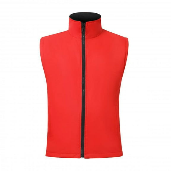 Plus Size Sports Jacket Vest Women Mens Zip-Up Fleece Softshell Vests Slim-Fit Light Weight Running Travel Coats Red, 5XL