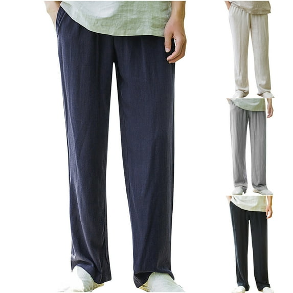 Plus Size Sports Jogger Pants for Mens Fashion Summer Solid Casual Elastic Waist With Pocket Pants Save to 65% off!