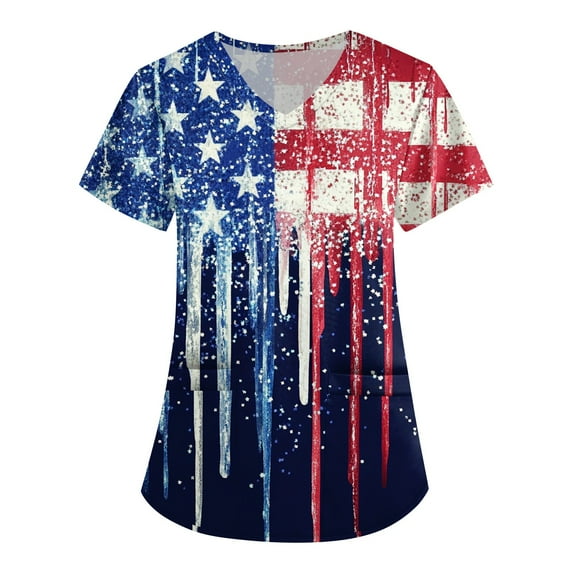 Plus Size Spring Clothes for Women, Comfortable Nursing Uniform Blouse Summer Fall Women's Stretchy V-Neck Work Dress with Pockets Breathable Polyester Casual Shirt Machine Multi Xl