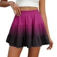 thumbnail image 1 of Plus Size Spring Women's Casual Elegant Solid Color A-Line Short Skirt Ladies Ruffled Hem Elastic Waistband A-Line Skirts Women's clothing, 1 of 7