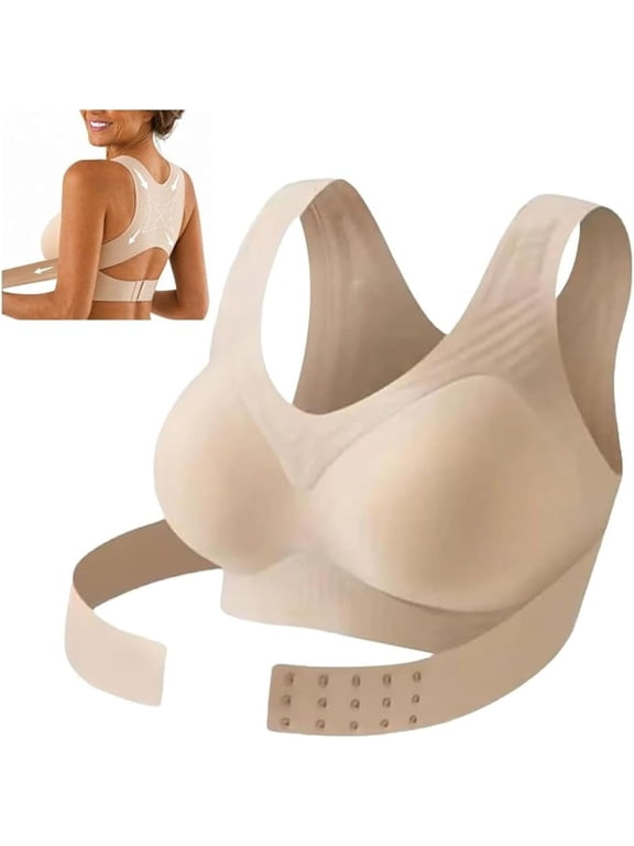 Posture Bra for Women Front Closure Wireless Back Posture Support Bra