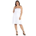 thumbnail image 1 of Plus Size Strapless Pleated Knee Length Dress, 1 of 7