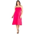 thumbnail image 1 of Plus Size Strapless Pleated Knee Length Dress, 1 of 6